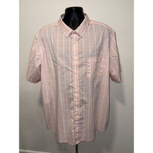 George Casual Button Up Short Sleeve Shirt Men 3XL 54/56 Pink